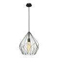 Eglo 1x60W Pendant w/ Black Finish & Black Metal Geometirc Shade 49257A